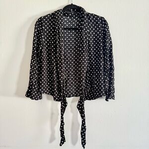 Zara • Black and White Polka Dot Blouse